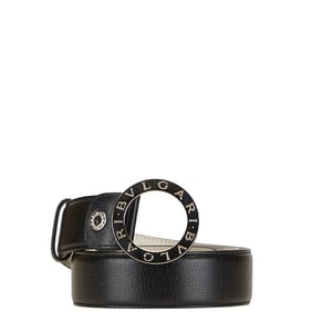 BVLGARI Belt Size: 105 42 Black Leather Women's