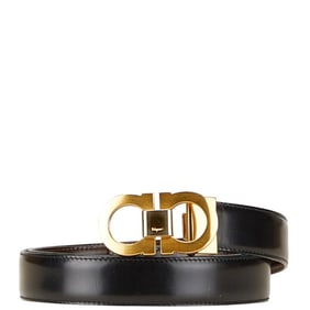 Salvatore Ferragamo Gancini reversible belt in black and brown leather for men.