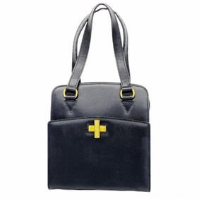 Celine handbag leather black women's