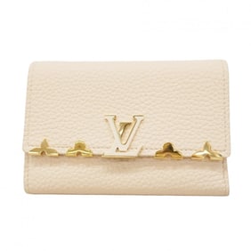 Louis Vuitton Tri-fold Wallet, Taurillon, Portefeuille Capucines Compact, M11363, Quartz, Women's,