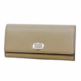Fendi long wallet, leather, brown, women's