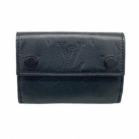 Louis Vuitton Monogram Shadow Discovery Compact Wallet M67631 Noir Men's Tri-fold