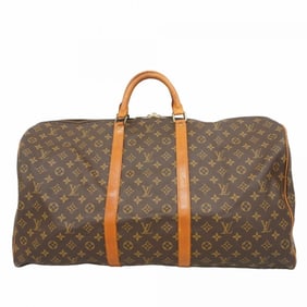 Louis Vuitton Monogram Keepall 60 Boston Bag M41422 Brown Men's and Women's