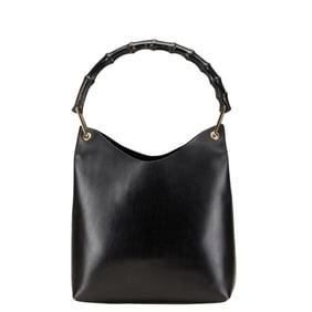 Gucci Bamboo Handbag 001 2058 Black Leather Women's GUCCI