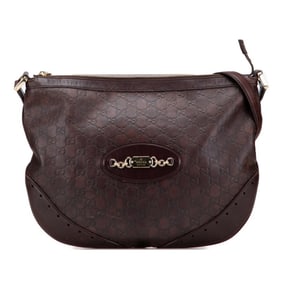 Gucci Guccissima Crossbody Shoulder Bag 145991 Brown Leather Women's GUCCI