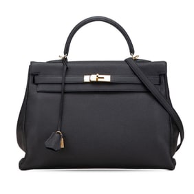 Hermes Kelly 35 Handbag/Shoulder Bag, 2-Way, Black Togo, Women's, HERMES