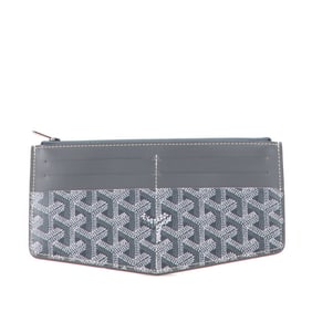 Goyard Insert Louise Business Card Case/Card Holder Gray Leather Women's GOYARD