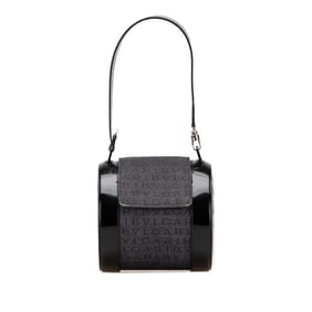 BVLGARI Logomania B.zero1 Handbag in Black, Indigo, Denim, and Patent Leather for Women