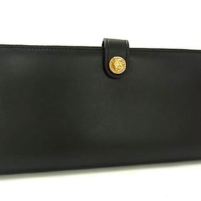 VERSACE Medusa Wallet - Black Leather Bifold Long for Men and Women