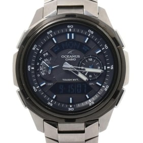 CASIO Oceanus Classic Line OCW T410TD 1AJF Men's Watch, Silver with Black Dial, Titanium,