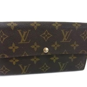 LOUIS VUITTON Monogram Portefeuille Sarah M61734 Brown Leather Women's Bi-fold Long Wallet
