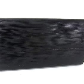 LOUIS VUITTON Louis Vuitton Portefeuille Sarah M63742 Black Epi Leather Bifold Long Wallet for Men