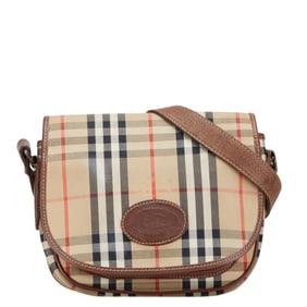 Burberry Nova Check Crossbody Shoulder Bag in Beige and Brown Canvas Leather for Women