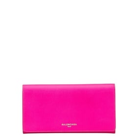 Balenciaga Logo Essential Long Wallet 490624 Pink Leather Women's BALENCIAGA