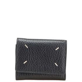Maison Margiela Martin Margiela 11 Three-Fold Wallet SA3UI0010 in Black Grained Leather for Women