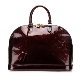 Louis Vuitton Monogram Vernis Alma GM Handbag M93595 Amaranth Purple Patent Leather Women's LOUIS