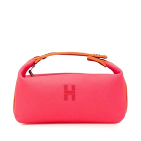 Hermes Hermès Brid A Black PM Handbag in Hibiscus Pink and Multicolor Canvas for Women