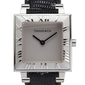 Tiffany & Co. Atlas Quartz Watch with Silver Dial, SV925 Leather, Women's