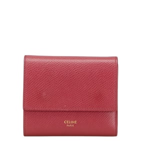 Celine Small Trifold Wallet, Purple Leather, Women's