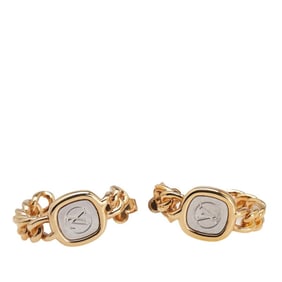 Louis Vuitton Chain Motif ID Earrings M61093 Gold and Silver Plated Metal Women's LOUIS VUITTON