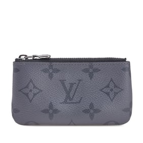 Louis Vuitton Monogram Eclipse Pochette Clé Reverse Wallet/Coin Purse M80905 Gray Leather Women's