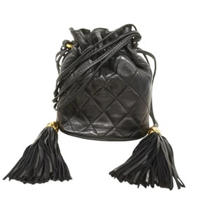 Chanel Matelasse Shoulder Bag, Lambskin, Black, Women's