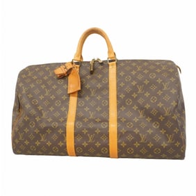 Louis Vuitton Monogram Keepall 55 Boston Bag M41424 Brown Men's and Women's