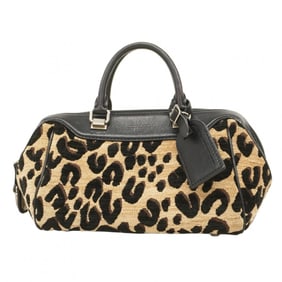 Louis Vuitton Baby Leopard Print Handbag M94257 Black/Brown Women's