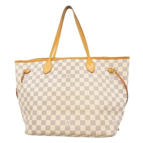 Louis Vuitton Damier Azur Neverfull MM Tote Bag N51107 White Women's