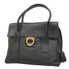 Salvatore Ferragamo Gancini Leather Handbag in Black for Women