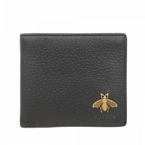 Gucci Bee Wallet 522915 Leather Black Men's