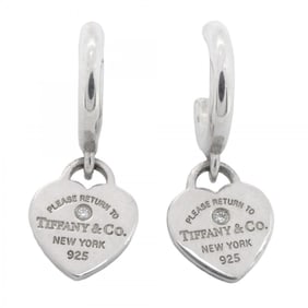 Tiffany Return to Earrings 1PD Silver 925 Diamond Women's