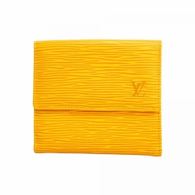 Louis Vuitton Epi Tri-fold Wallet Porte-Monnaie-Vieux Carte-Crédit M63489 Jaune for Men and Women