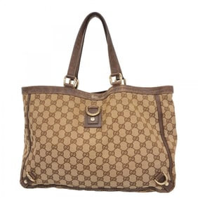 Gucci GG Canvas Abby Tote Bag 141472 Brown Champagne Women's