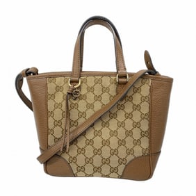 Gucci GG Canvas Handbag 449241 Brown 2-Way Bag for Women