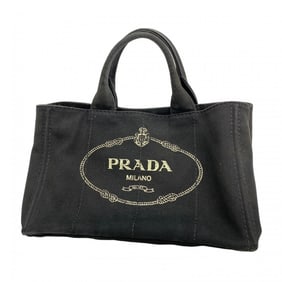 Prada Canapa Canvas Tote Bag, Black, Women's
