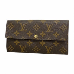 Louis Vuitton Monogram Fleuri Portefeuille Sarah M60232 Long Wallet in Brown and Rose, Women's