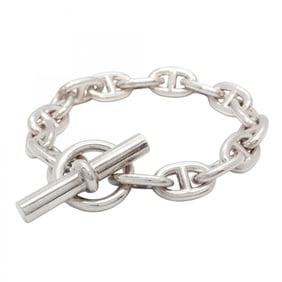 Hermes Hermès Chaine d'Ancre Bracelet, MM, 16 Links, Silver 925, Men's/Women's