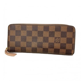 Louis Vuitton Damier Portefeuille Clemence Long Wallet N41626 Ebene Rose Ballerine Women's