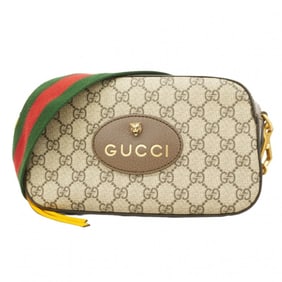 Gucci GG Supreme Sherry Line Shoulder Bag 476466 Beige Brown Women's