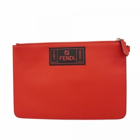 Fendi clutch bag leather red black men's