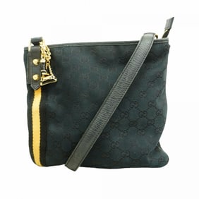 Gucci GG Canvas Shoulder Bag 144388 Black Women's