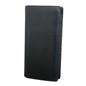 Louis Vuitton Epi Leather Long Wallet, Portefeuille Brazza M60622, Noir, Men's