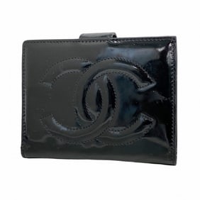 Chanel patent leather black wallet for women