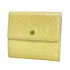Louis Vuitton Vernis Porte Monnaie Carte Credit Tri-fold Wallet M91351 Pearl Women's