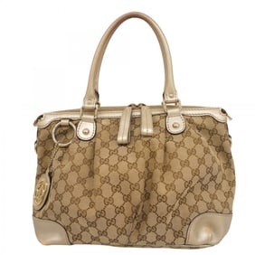 Gucci GG Canvas Sukey Tote Bag 247902 Brown Beige Champagne Women's