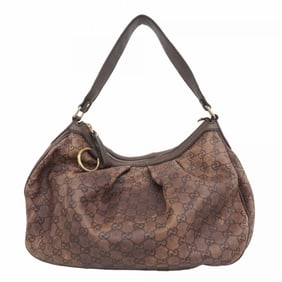 Gucci Shoulder Bag Guccissima 232955 Leather Brown Champagne Women's