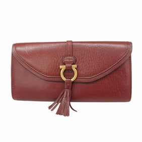 Salvatore Ferragamo Gancini Leather Long Wallet Brown Women's