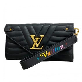 Louis Vuitton New Wave Long Wallet M63298 Black Women's