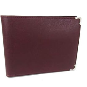 Cartier Must de Bifold Wallet L3000594 Bordeaux Leather for Men and Women